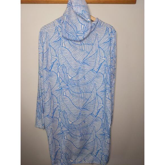 Charlie Holiday Women's US Sz 10 White Blue Striped Beach Coverup Flowy Coastalx - Picture 4 of 9
